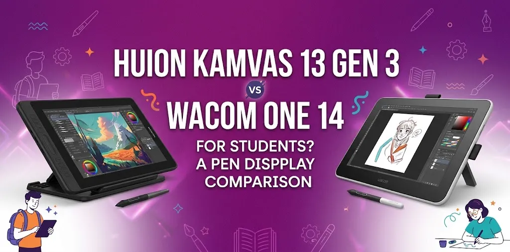 Huion Kamvas 13 Gen 3 or Wacom One 14 for students
