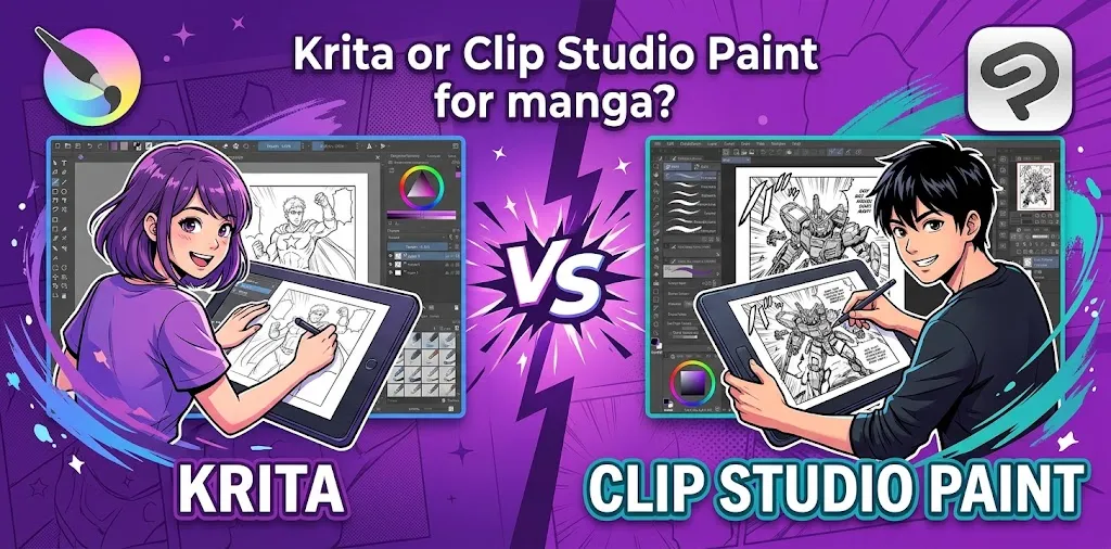Krita or ibisPaint for anime drawing