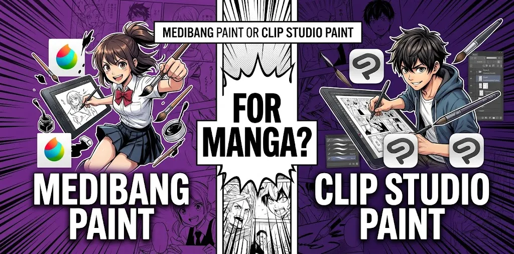 MediBang Paint or Clip Studio Paint for manga