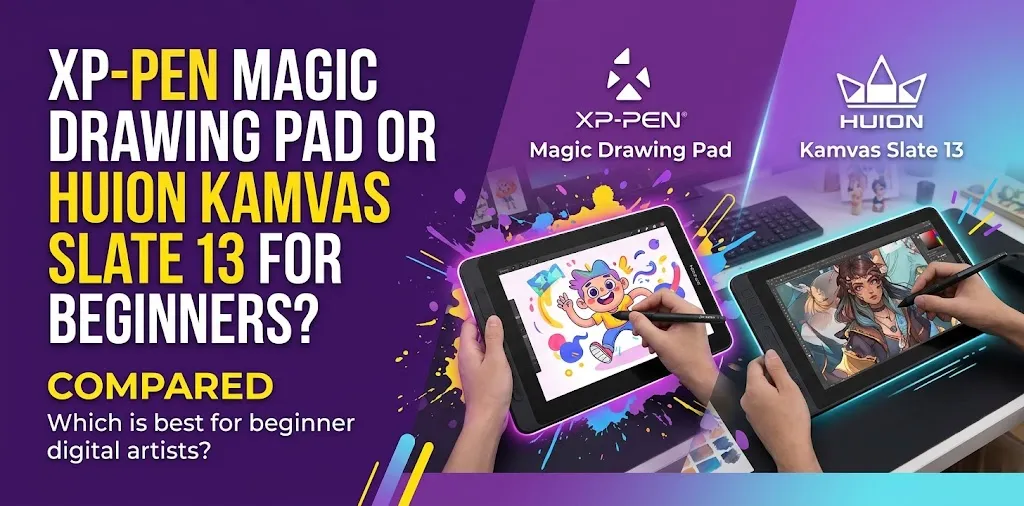 XP-Pen Magic Drawing Pad or Huion Kamvas Slate 13 for beginners