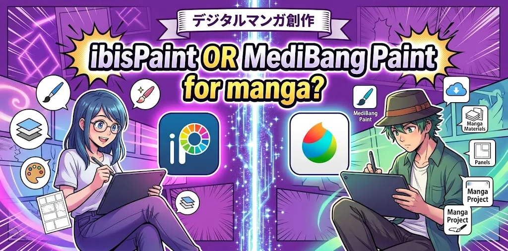 ibisPaint or MediBang Paint for manga